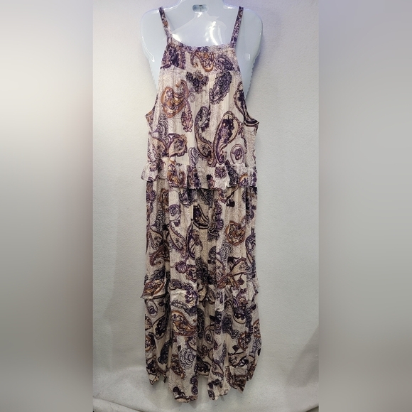 Band Of The Free LILIANE PURPLE PAISLEY TIERED MAXI DRESS Women's Size Medium - Picture 9 of 10